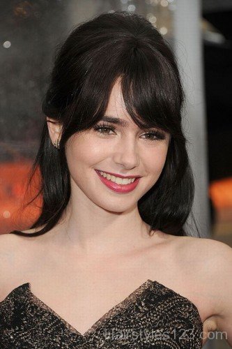Lily Collins Party Hairstyle