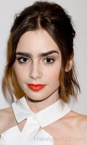 Lily Collins Updo