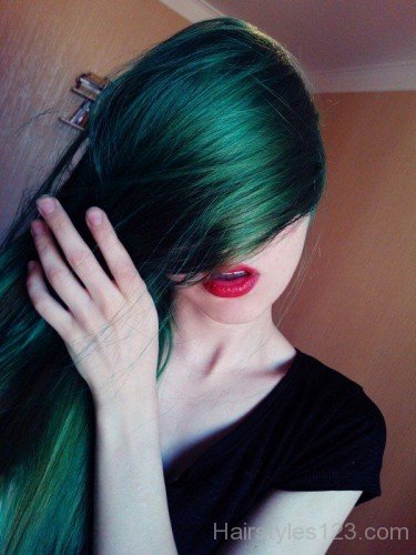 Long Deep Green Hair