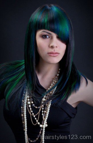 Peacock Colored Hair