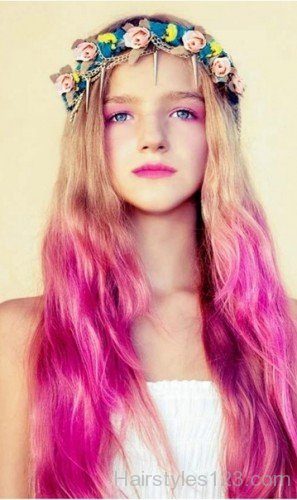 Pink Ombre Color Hairstyle