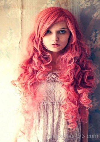 Pink Shade Curly Hairstyle