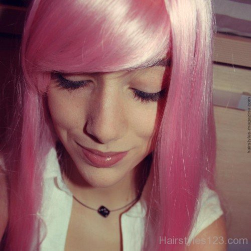 Pink Straight Hair