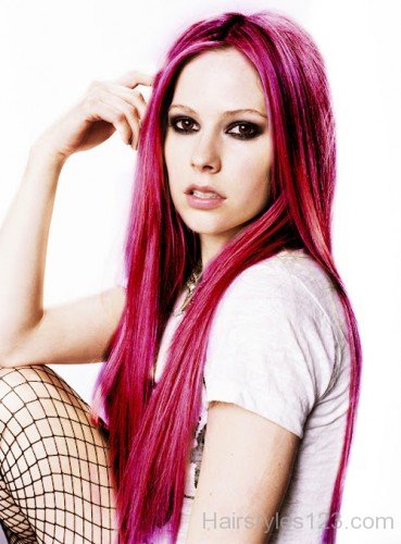 Pink Straight Hair