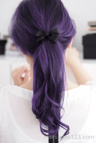 Purple Ponytail Hairstyle