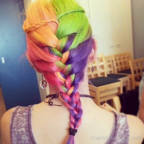 Rainbow Braided Hairstyle