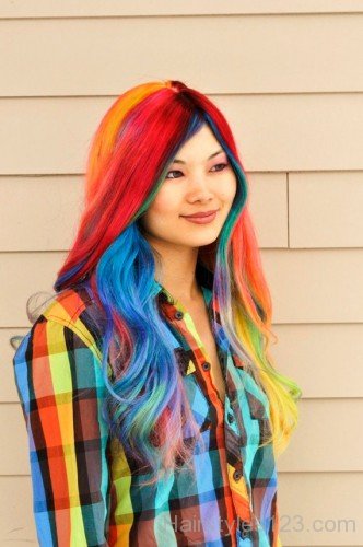 Rainbow Wavy Hair