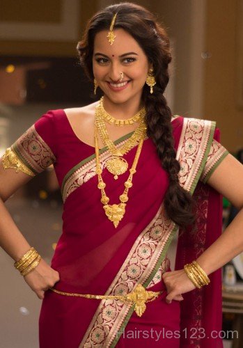 Sonakshi Sinha Traditional Hairstyle