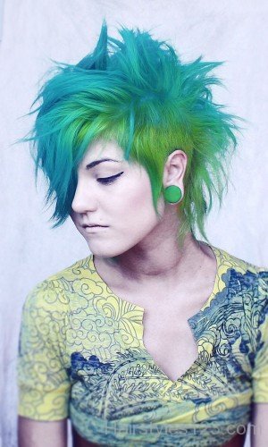 Spiky Green Hair