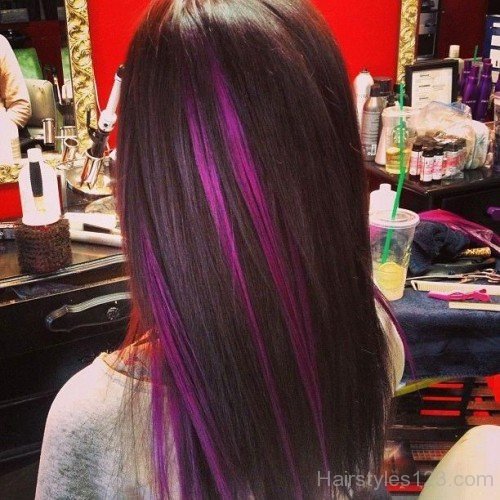 Straight Purple Highlights