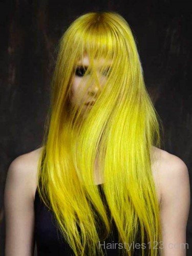 Yellow Long Hairstyle