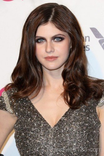 Alexandra Daddario Brown Medium Hair