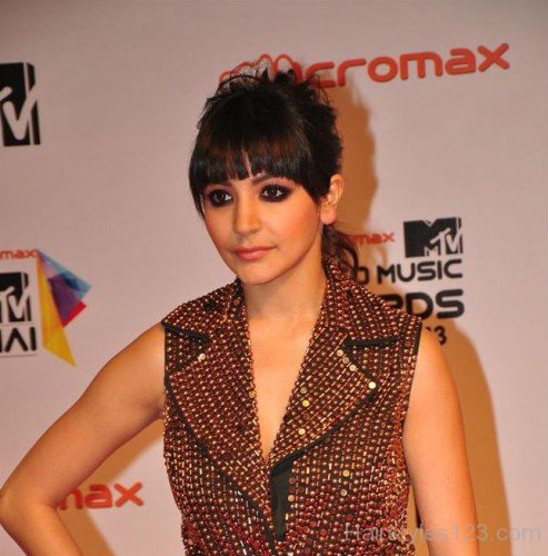 Anushka Sharma Bangs Updo