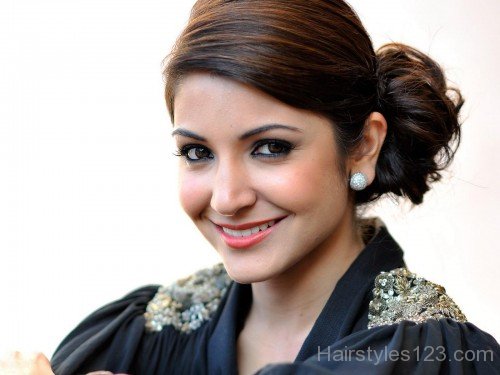 Anushka Sharma Side Bun Hairstyle