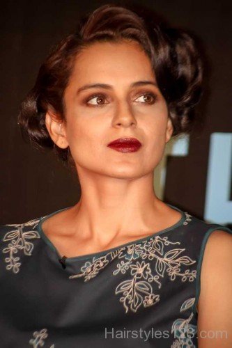 Kangana Ranaut Black Retro Haircut