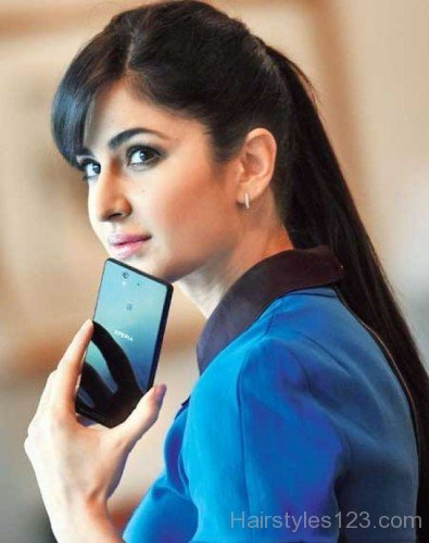 Katrina Kaif Straight Ponytail Hairstyle