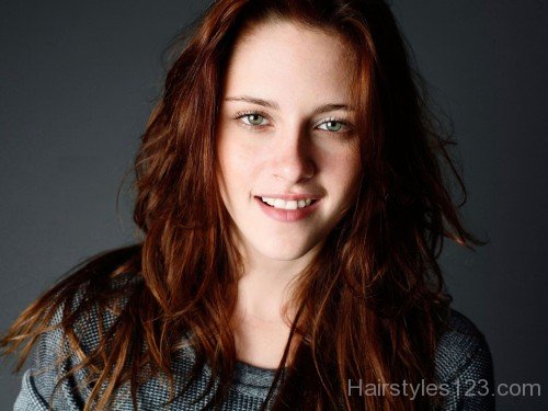 Kristen Stewart Burgundy Medium Hair