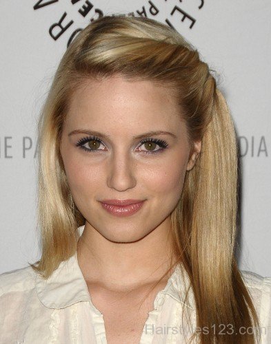 Dianna Agron Side Half Pin Up Hair