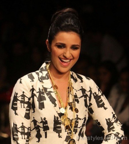 Parineeti Classic Bun Hairstyle