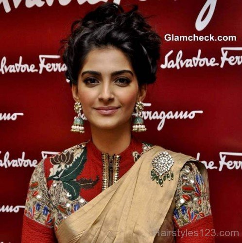Sonam Kapoor Traditional Hairstyle