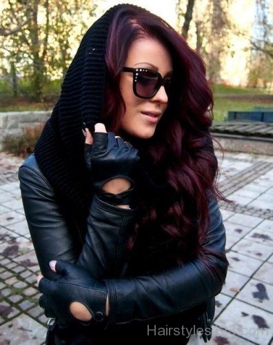 Burgundy Long Hairstyle