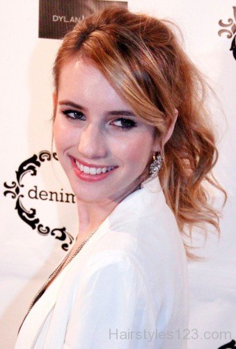 Emma Roberts Side Swept Ponytail