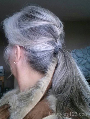 Grey Ponytail Hairstyle