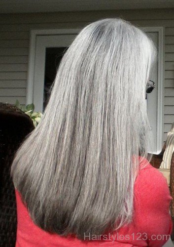 Grey Straight Haircut