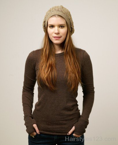 Kate Mara Long Hairstyle With Cap