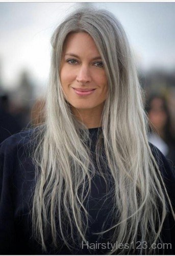 Long Grey Hairstyle