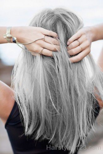 Mid Length Grey Hair