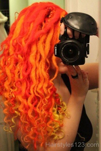 Orange Curly Hairstyle