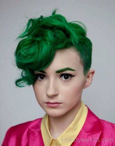 Retro Green Hairstyle