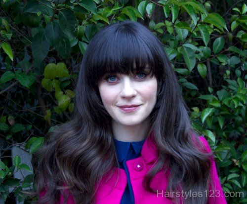 Zooey Deschanel Long Wavy Hair