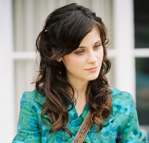 Zooey Deschanel Medium Curly Hairstyle