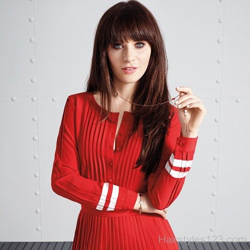 Zooey Deschanel Straight Hair