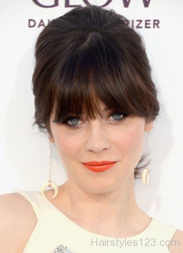 Zooey Deschanel Updo Hairstyle