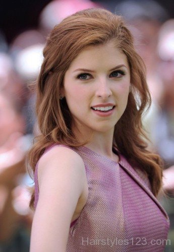 Anna Kendrick Half Up Long Hair-a233