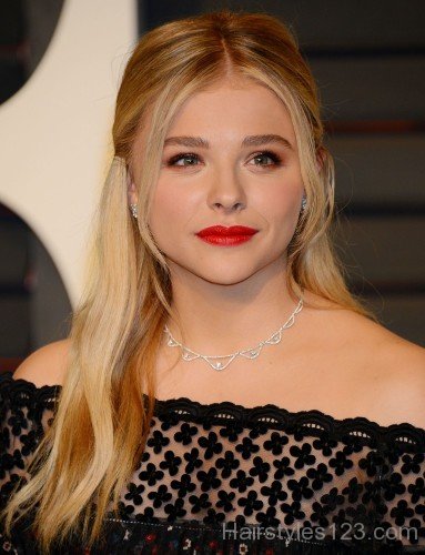 Chloë Grace Moretz Half Up Half Down Hairstyle