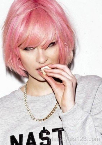 Pink Hairstyle for Short Hair-1ra87
