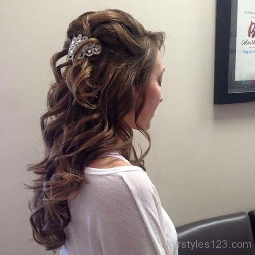 Accessorized Half Up Curls