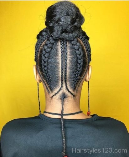 African braids bun