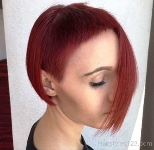 Asymmetrical Red Hair