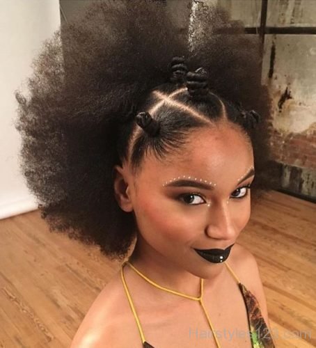 Bantu Knots with fluffy hair