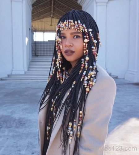 Bantu knots with beads