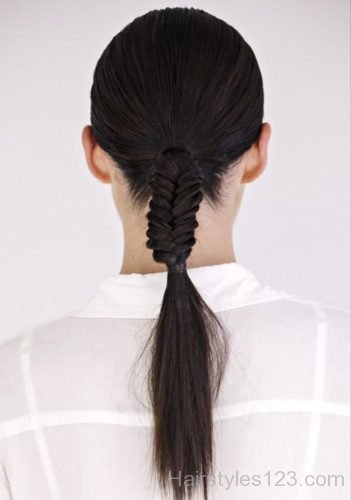 Black Fishtail Ponytail