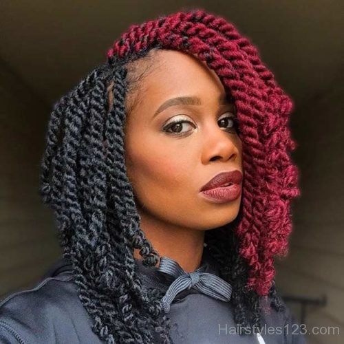 Black and Red Twists Bob