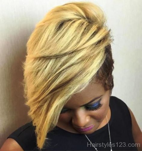 Blonde Asymmetrical Haircut