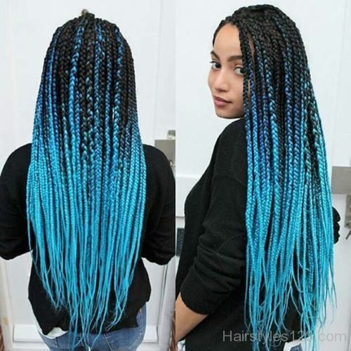 Blue Ombre Box Braids