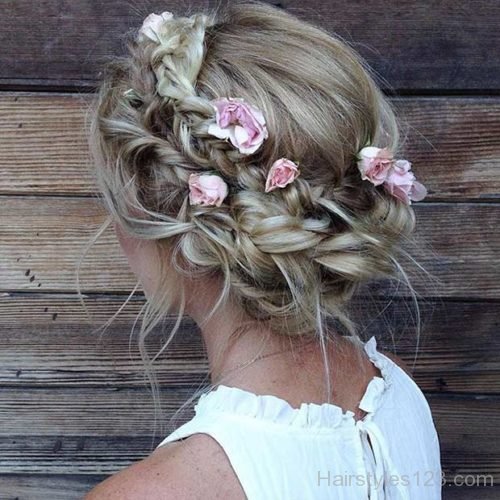 Braided Updo with Flowers